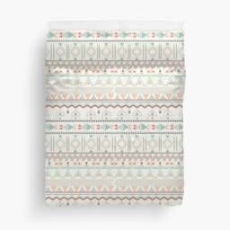 Tribal Duvet Cover, Boho Navajo Pattern, Bedding, Bedroom Decor, Queen Cover, King Duvet, Geometric Duvet, Cream - thumbnail 2