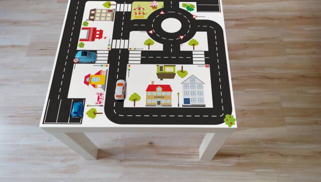 Ikea Lack Table Decal City Roads Play Mat - 55x55cm - image 1
