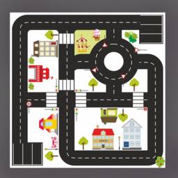Ikea Lack Table Decal City Roads Play Mat - 55x55cm - thumbnail 2
