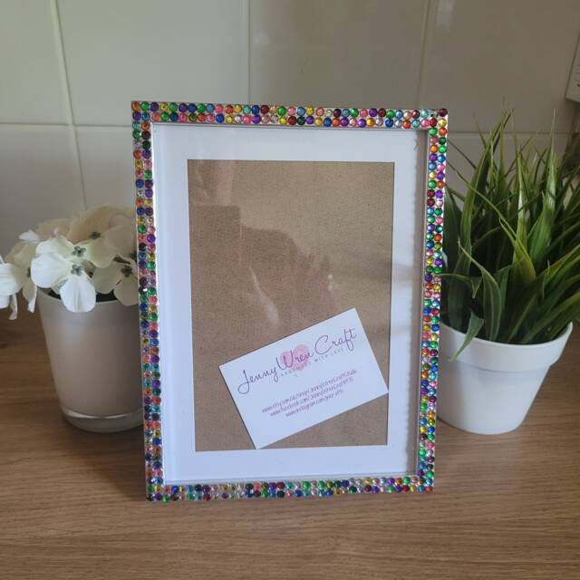 Colourful Rhinestone Photo Frame 8 X 6 Inches - image 1