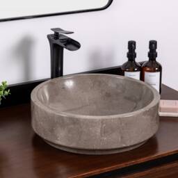 Natural Stone Vessel Bathroom Sink, Avalon Goleta Marble, Vanity Basin - thumbnail 2