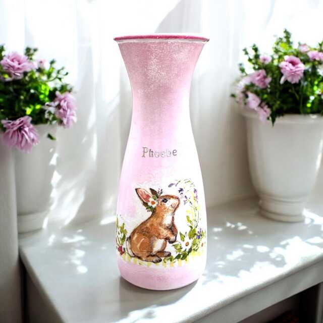 Bunny Vases, Glass Vase, Vase For Flowers, Gifts, Spring Pretty Rabbit Mothers Day Gifts Mum - image 1
