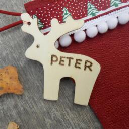 Christmas Stocking Gift Personalized Decor Holiday Burlap Ornament Scandinavian - thumbnail 2