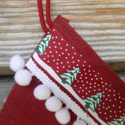 Christmas Stocking Gift Personalized Decor Holiday Burlap Ornament Scandinavian - thumbnail 3