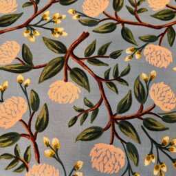 Rifle Paper Co Wildwood - Peonies Dusty Blue Fabric Pillow Covers - thumbnail 4