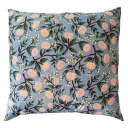 Rifle Paper Co Wildwood - Peonies Dusty Blue Fabric Pillow Covers - thumbnail 3