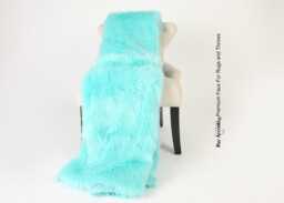 Teal Faux Fur Throw Blanket, Plush Shag Sheepskin, Minky Cuddle Lining