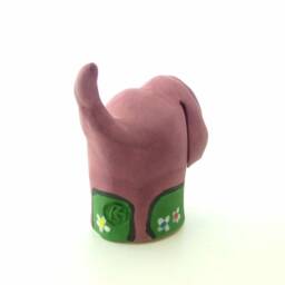 Handmade Maroon Dog Ornament - Ring Holder - thumbnail 3