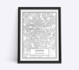 London City Map Detailed Wall Art Print Canvas Poster Gift Decor United Kingdom - thumbnail 1