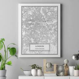 London City Map Detailed Wall Art Print Canvas Poster Gift Decor United Kingdom - thumbnail 2