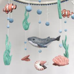 Baby Mobile Ocean With Lighthouse, Whale, Clown Fish, & Nautilus For Boy Or Girl - Mobile Nursery Nursery - thumbnail 2