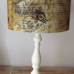 Vintage Postcard Lampshade Shabby Chic Dark Academia Decor - thumbnail 3