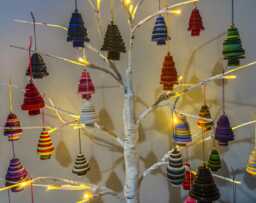 Button Christmas Tree Decorations - Colourful Handmade Single Or Bulk Stocking Filler - thumbnail 1