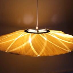 "Flower Umbrella Wooden Pendant Lamp Deco Lighting - W23.6"" X H6" - thumbnail 2