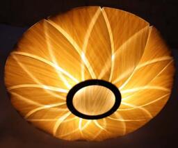 "Flower Umbrella Wooden Pendant Lamp Deco Lighting - W23.6"" X H6"