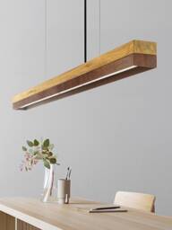 Pendant Lamp - Oak Wood & Corten Steel Dining Room Gantlights Led