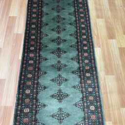 2x6 Teal Color Bokhara Rug - Runner Hallway Luxury Bukhara Fine Quality Woolen Afghan - thumbnail 3