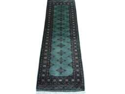 2x6 Teal Color Bokhara Rug - Runner Hallway Luxury Bukhara Fine Quality Woolen Afghan - thumbnail 1