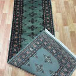 2x6 Teal Color Bokhara Rug - Runner Hallway Luxury Bukhara Fine Quality Woolen Afghan - thumbnail 4