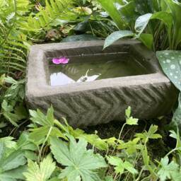 Reconstituted Stone Garden Rustic Rectangular Rockery Bird Bath Mini Pond Trough - thumbnail 3