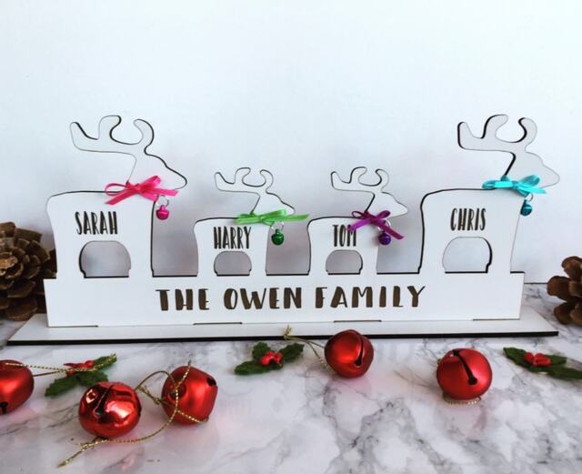 Reindeer Family Personalised Dog Gift Christmas Decoration - image 1