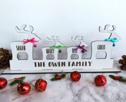 Reindeer Family Personalised Dog Gift Christmas Decoration - thumbnail 1