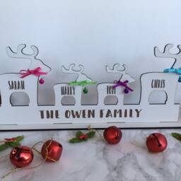 Reindeer Family Personalised Dog Gift Christmas Decoration - thumbnail 3