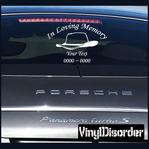Cowboy 1 in Loving Memory Custom Car Or Wall Vinyl Decal Stickers - Ilmcowboy1Et - image 1