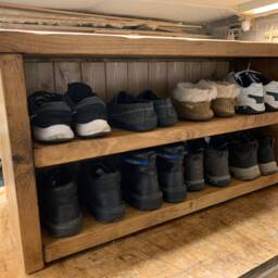 Shoebench Shoe Rack Handmade Rustic Solid Wood Bench Hallway Boot Rack Storage Oak Pine Walnut - thumbnail 2