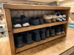 Shoebench Shoe Rack Handmade Rustic Solid Wood Bench Hallway Boot Rack Storage Oak Pine Walnut - thumbnail 1