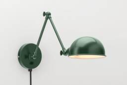 Folke Wall Sconce - Dark Green On/Off Switch & Plug-In Option Retro Loft Industrial Minimalist Lamp