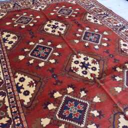 Handwoven Afghan Kargai Rug 9.9x6.7 Ft Wool Geometric Carpet - thumbnail 2