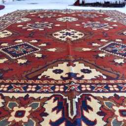 Handwoven Afghan Kargai Rug 9.9x6.7 Ft Wool Geometric Carpet - thumbnail 3