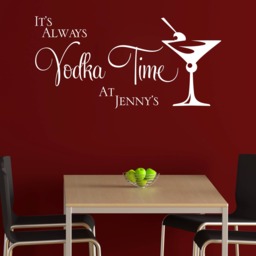 Personalised Kitchen Wall Sticker Vodka Time Vinyl Decal Transfer Dining Room Pub Bar Name - thumbnail 1