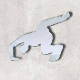 Engraved Breakdancer Mirror Wall Art Acrylic, Personalized - thumbnail 2