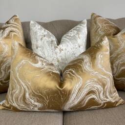 Luxury Marble Alexis Cushion Pillow Cover Brass Gold For Sofa Bed Designer Fabric High Quality Handmade in UK Rectangle Double Sided - thumbnail 3