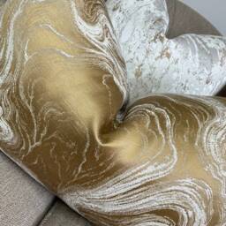 Luxury Marble Alexis Cushion Pillow Cover Brass Gold For Sofa Bed Designer Fabric High Quality Handmade in UK Rectangle Double Sided - thumbnail 2