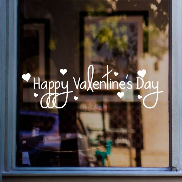 Happy Valentine's Day Shop Window Sticker Valentine Vinyl Decal Retail Display - image 1