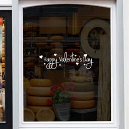 Happy Valentine's Day Shop Window Sticker Valentine Vinyl Decal Retail Display - thumbnail 3