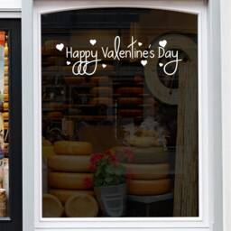Happy Valentine's Day Shop Window Sticker Valentine Vinyl Decal Retail Display - thumbnail 2