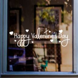 Happy Valentine's Day Shop Window Sticker Valentine Vinyl Decal Retail Display - thumbnail 1