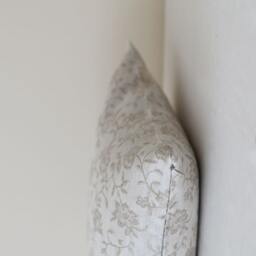 White Linen Pillow Cover Shabby Chic Case Sofa Pillow Throw Damask Toss Flowers Decorative Case Natural Cushion Cover - thumbnail 3