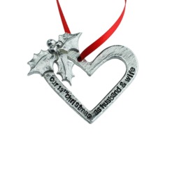 19 Year Anniversary Christmas Tree Ornament - Reads Our 19Th As Husband & Wife - thumbnail 3