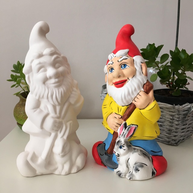 Ceramic Gnome, Ready To Paint Bisque, Garden Decorations, Unpainted Sculptures, Gift For Mother, Dwarf Figure, Outdoor Decor - image 1