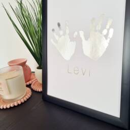 Foil Handprint Art Personalized Baby Footprint Gift - thumbnail 2