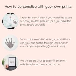 Foil Handprint Art Personalized Baby Footprint Gift - thumbnail 3