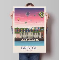 Bristol Balloon Fiesta Poster, Festival , Hotwells, Vintage Retro Travel Poster, Hot Air Print - thumbnail 1