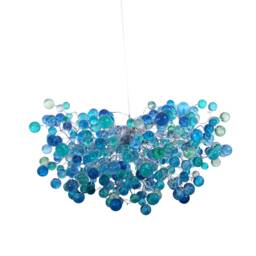 Cobalt Blue Hanging Chandeliers. Light Fixture With Bubbles For Dining Room - thumbnail 2