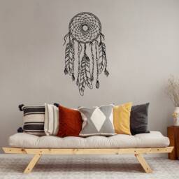 Dreamcatcher Wall Decal - Dream Catcher Stickers Boho Feather Decor Vinyl Bohemian Bedding Bedroom Home S132 - thumbnail 3