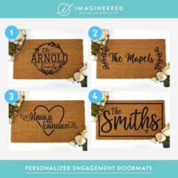 Engagement Gifts For Couple - Personalized Last Name Door Mat Custom Doormat Wedding Gift Valentines Day Galentines - thumbnail 2